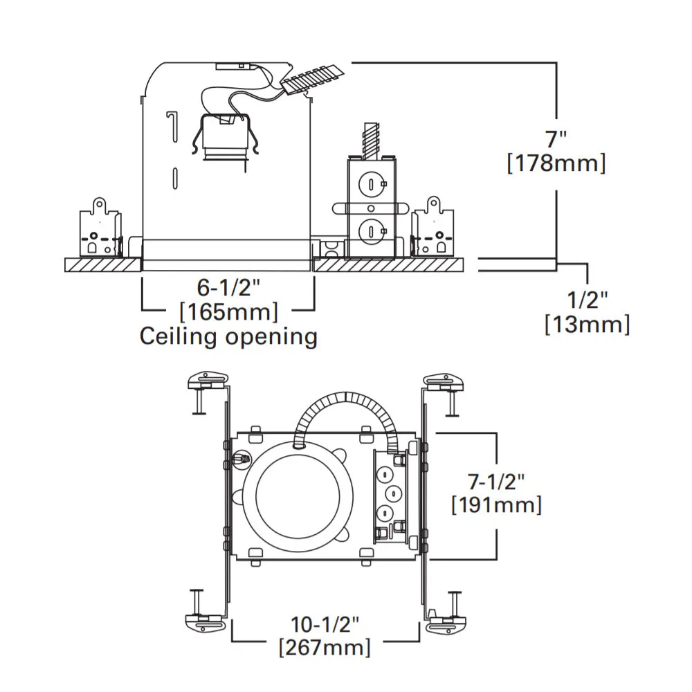 Halo H7ICATNB 6" IC Air-Tite New Construction Housing, No Socket Bracket