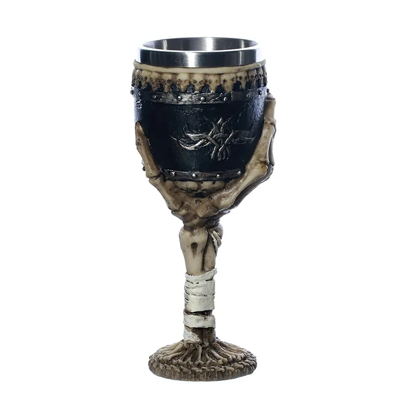 Horrible Death Claw Wine Glass with Stainless Steel and Resin / Vintage Style Bar Drinkware