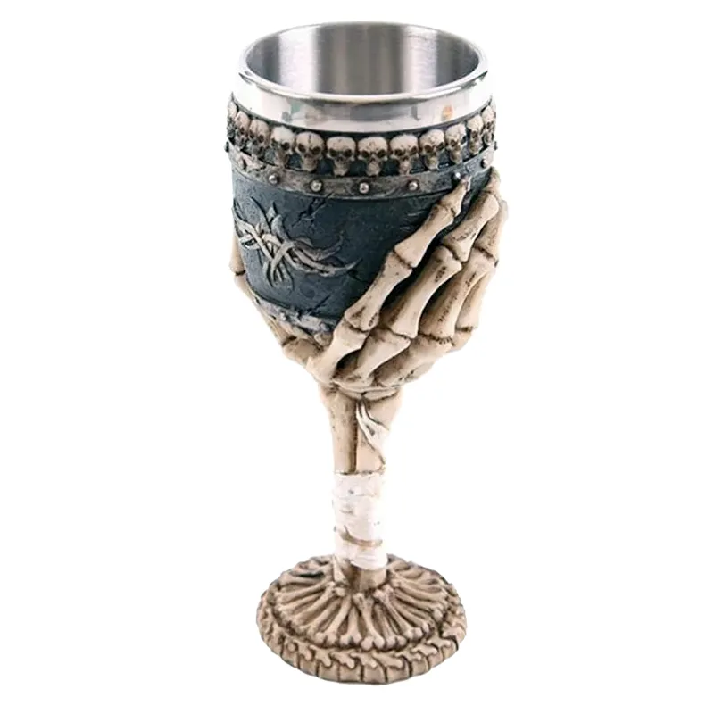 Horrible Death Claw Wine Glass with Stainless Steel and Resin / Vintage Style Bar Drinkware