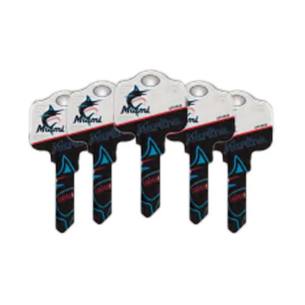 Ilco - MLB TeamKeys - Key Blank - Miami Marlins - KW1 (5 Pack)