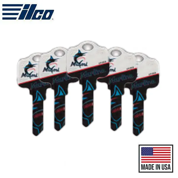 Ilco - MLB TeamKeys - Key Blank - Miami Marlins - KW1 (5 Pack)