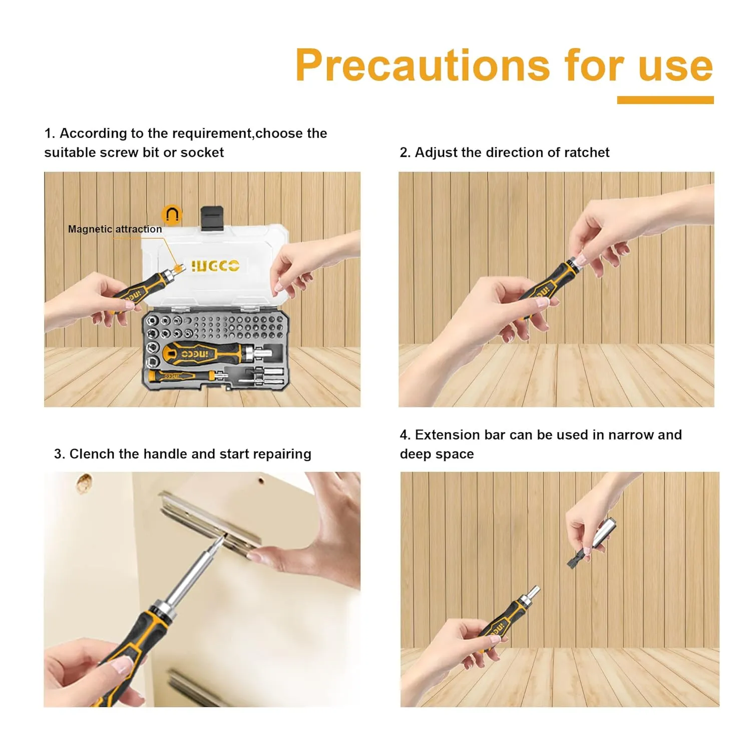 INGCO 55 Pcs Screwdriver Bits Set, Precision Screwdriver Set with Ratchet Wrench and Bits Magnetic Driver Kit Professional Electronics Repair Tool Kit for Repair Computer, PC, Laptop, iPhone