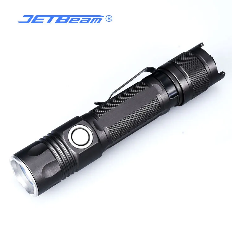 JETBeam® JET-2MS Tactical Flashlight, LED Torch, USB Rechargeable Flash Light 2000LM, Battery Included