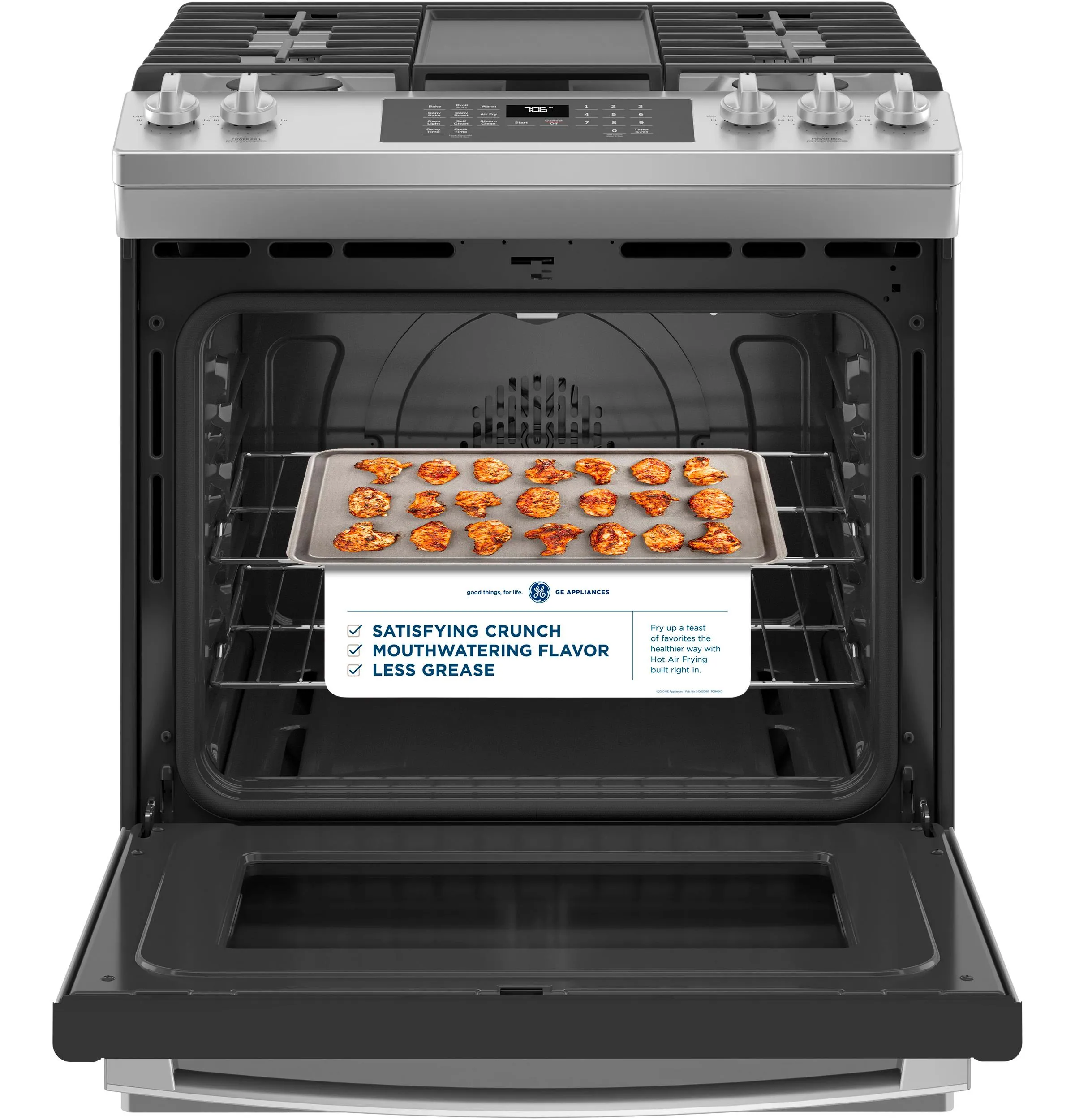 JGS760SPSS GE® 30" Slide-In Front-Control Convection Gas Range with No Preheat Air Fry