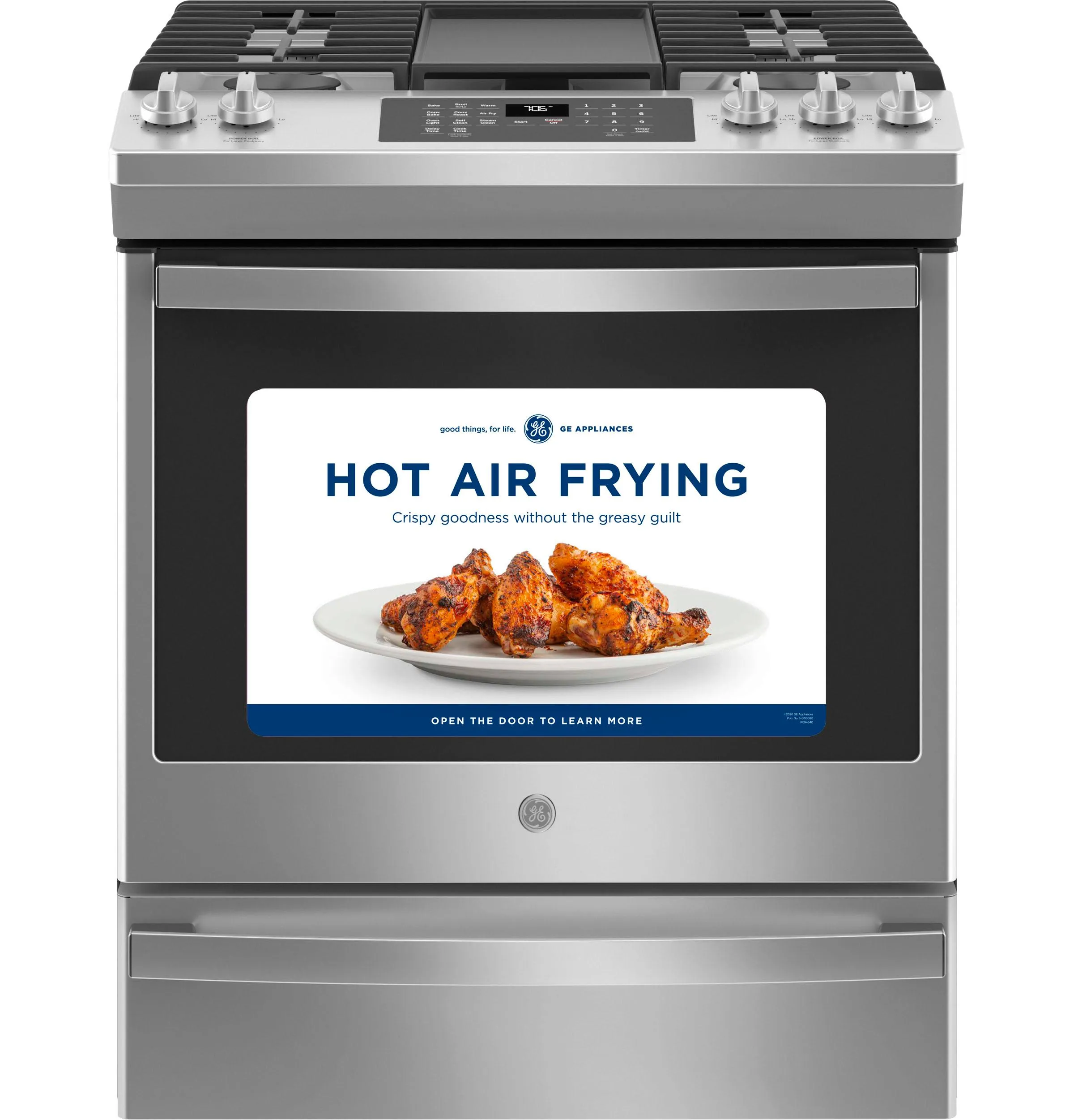 JGS760SPSS GE® 30" Slide-In Front-Control Convection Gas Range with No Preheat Air Fry