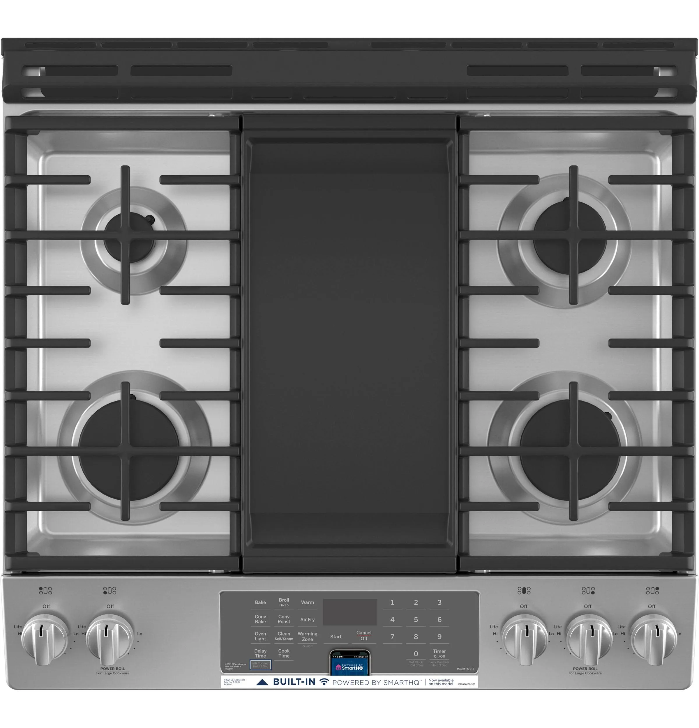 JGS760SPSS GE® 30" Slide-In Front-Control Convection Gas Range with No Preheat Air Fry