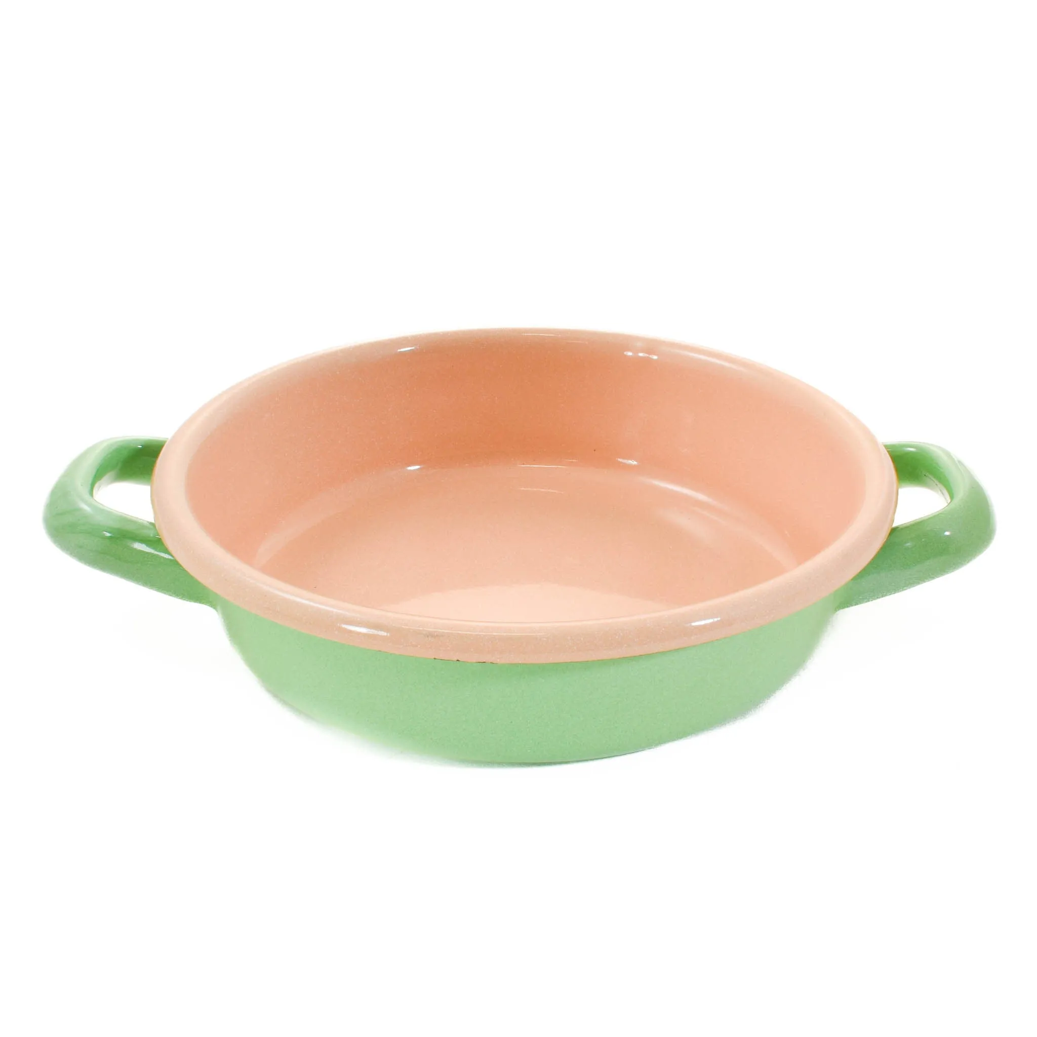 Kapka x Sous Chef Colourblock Enamel Frying Pan, 16cm, Green & Pink