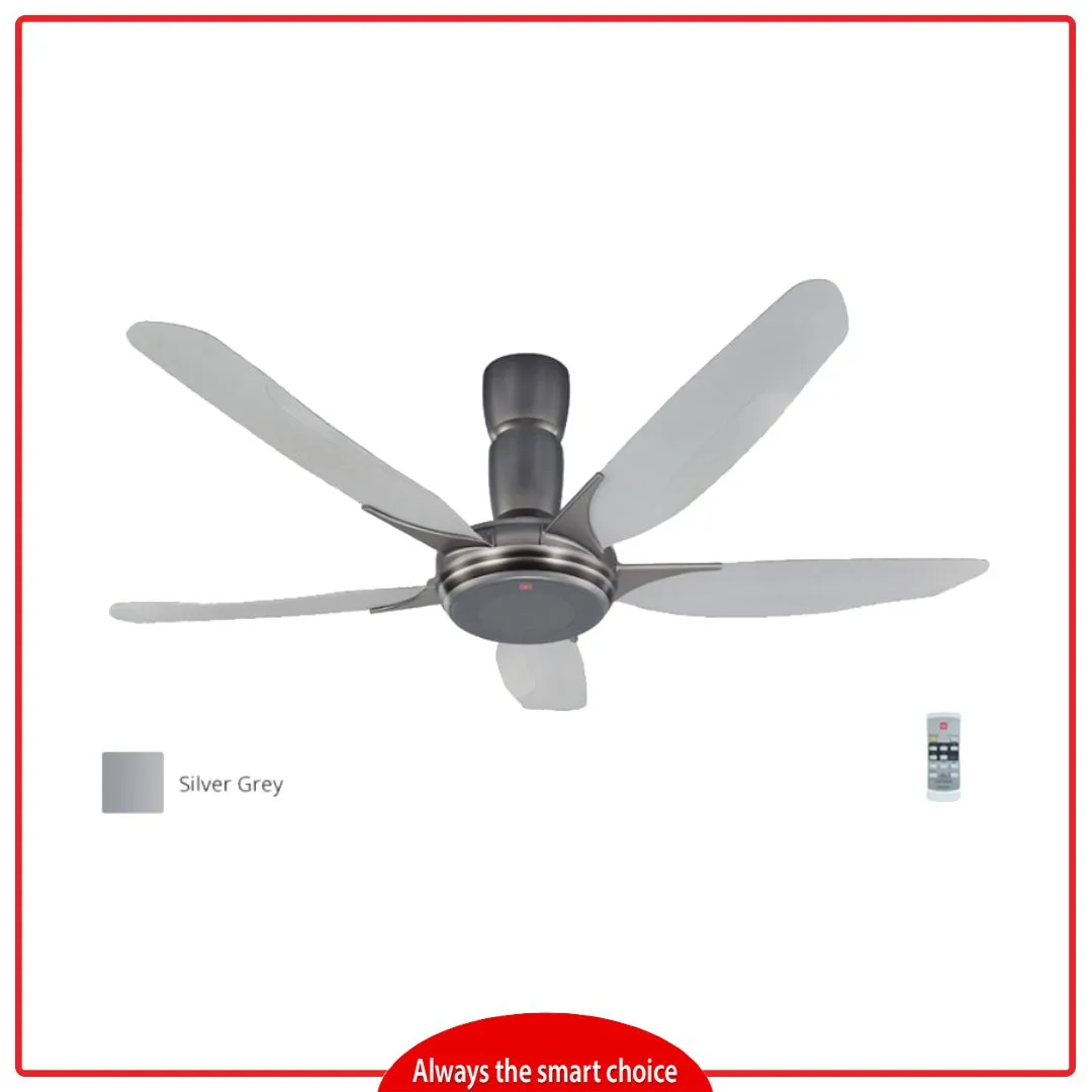 KDK K15Y2-GS 150cm/60 Inch V Touch Ceiling Fan (Silver Grey)