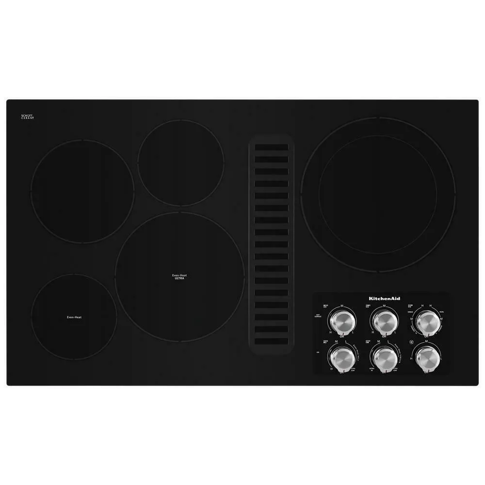 Kitchenaid KCED606GBL 36" Electric Downdraft Cooktop with 5 Elements