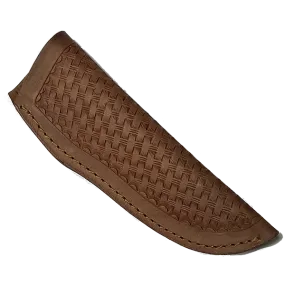 Knife Sheath Leather - SHWW600 - PBW - 1.5" opening and a 5 1/4" length - Peanut Brittle Basket Weave