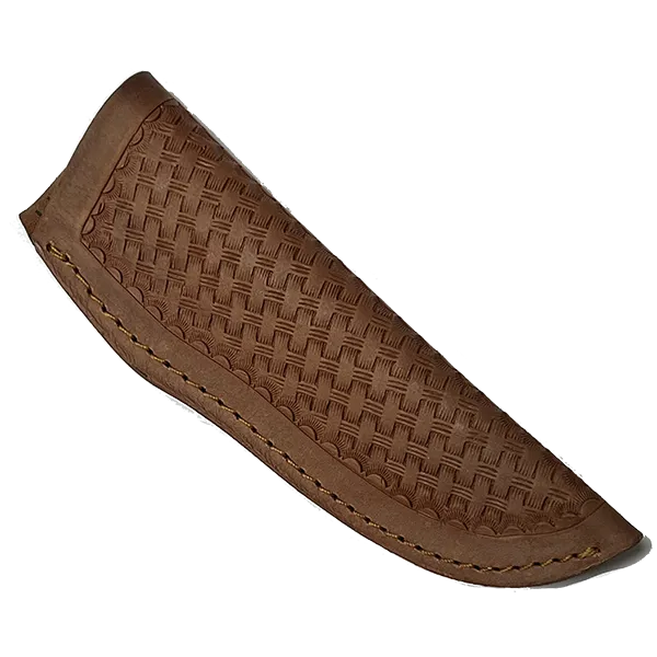 Knife Sheath Leather - SHWW600 - PBW - 1.5" opening and a 5 1/4" length - Peanut Brittle Basket Weave