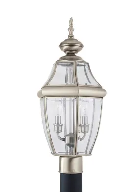 Lancaster Collection - Two Light Outdoor Post Lantern | Finish: Antique Brushed Nickel - 8229EN-965