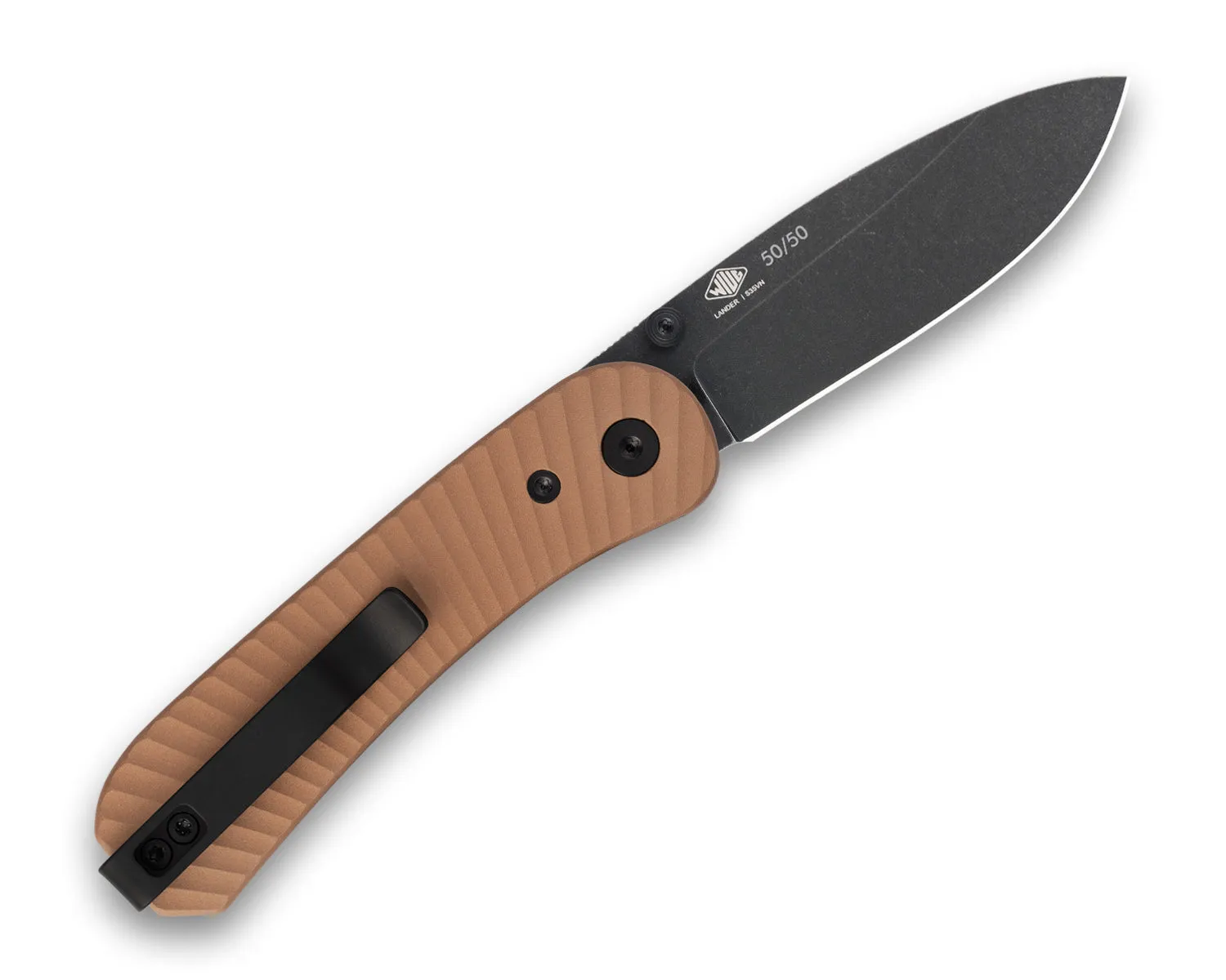 Lander 1 Pocket Knife - Limited Edition Solar Flare Aluminum Scales - S35VN - Bronze