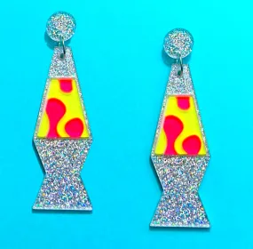 Lava Lamp Sparkle Acrylic Drop Earrings