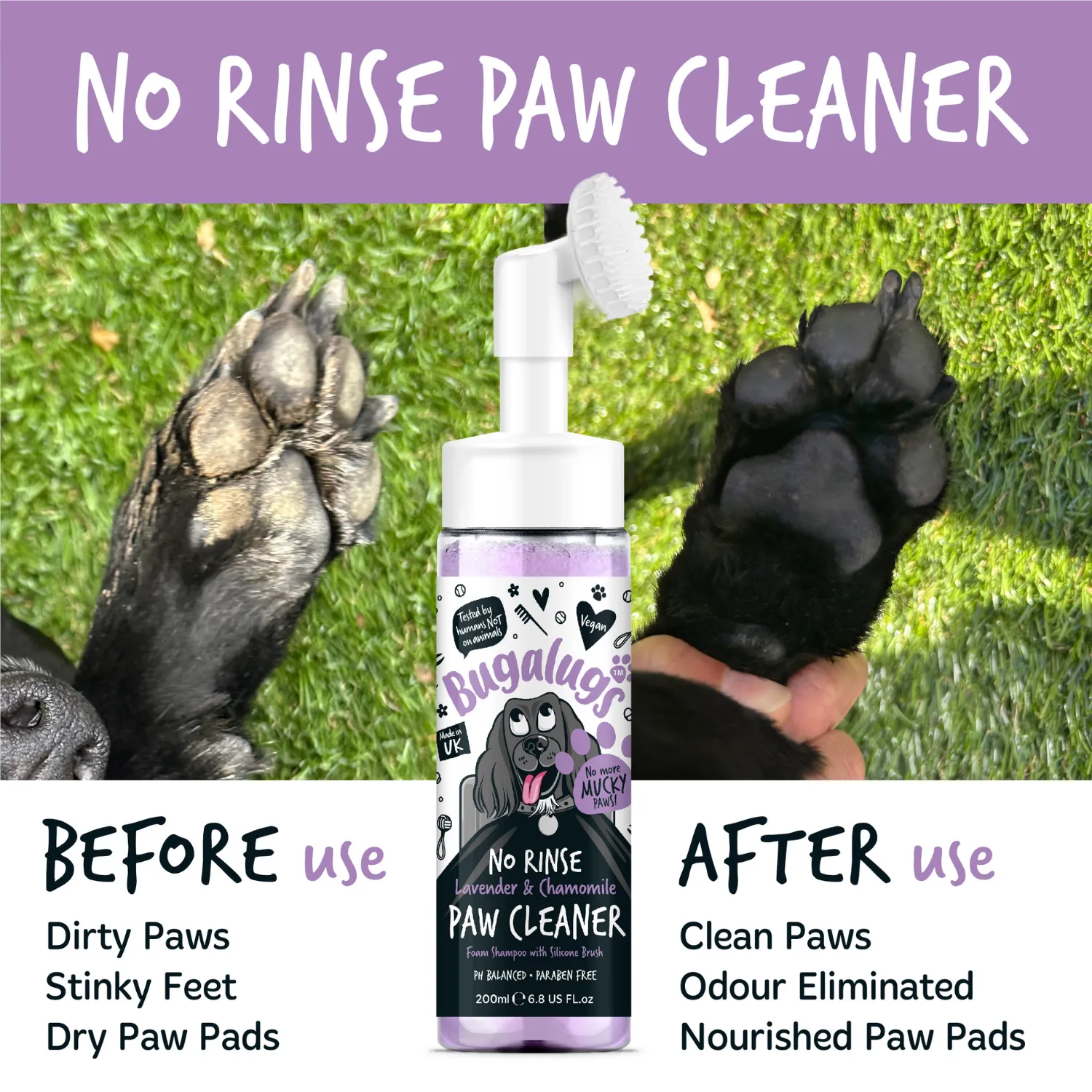 Lavender & Chamomile No Rinse Paw Cleaner for Dogs & Cats