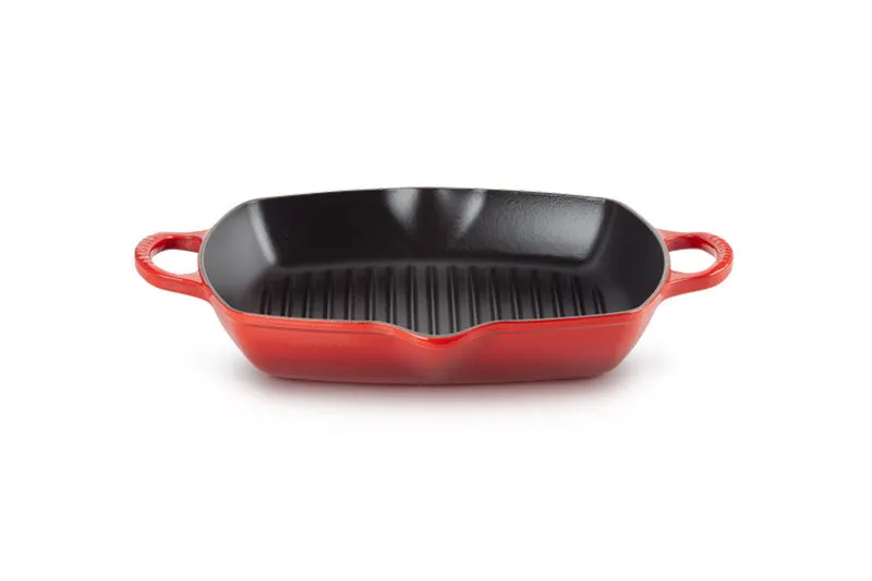 Le Creuset Signature Cast Iron Deep Square Grill 30cm Cerise