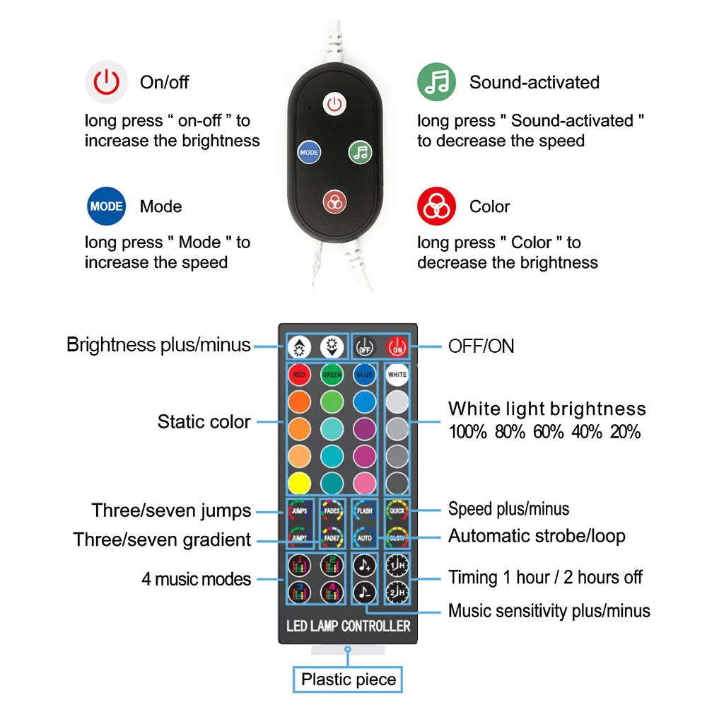 LED Light String 40-key Infrared Wireless Remote And Bluetooth Smart APP Control