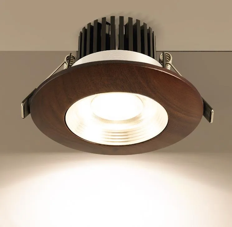 LED Recessed Modern Walnut Wood DownlightSpotlight