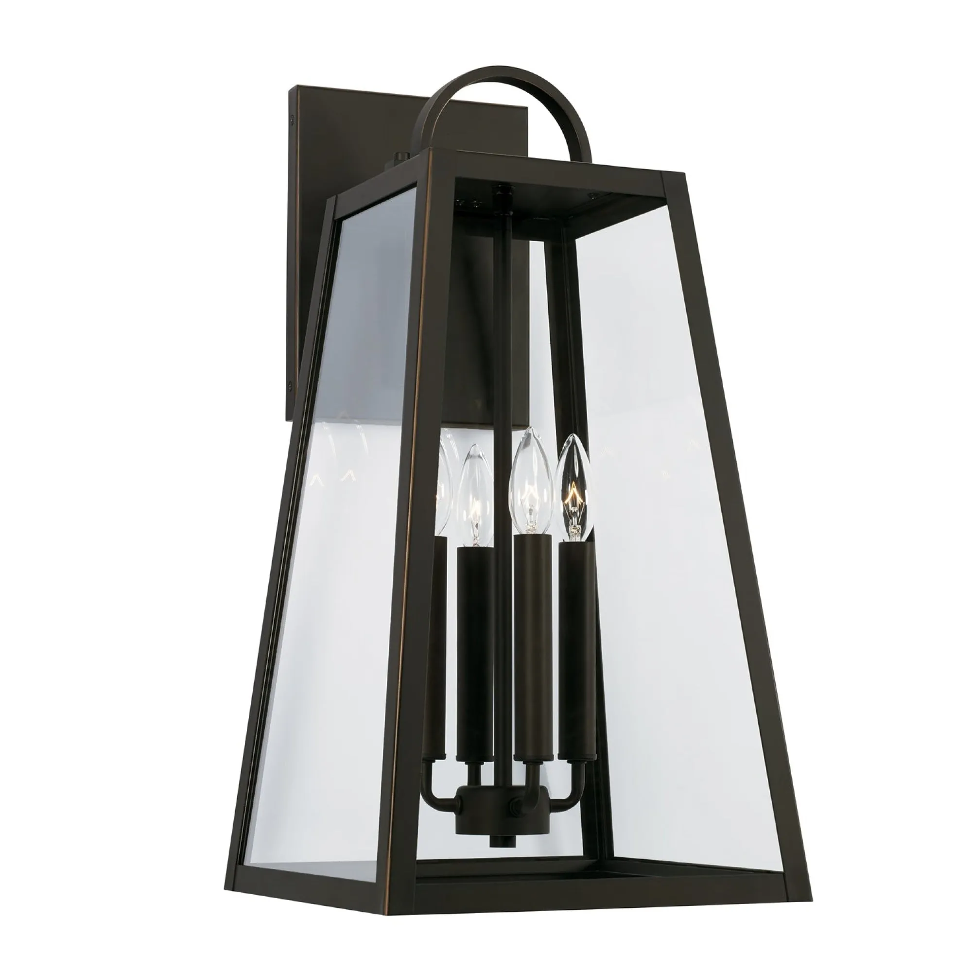 Leighton - 4 Light Coastal Outdoor Wall Lantern - 23" - Oiled Bronze