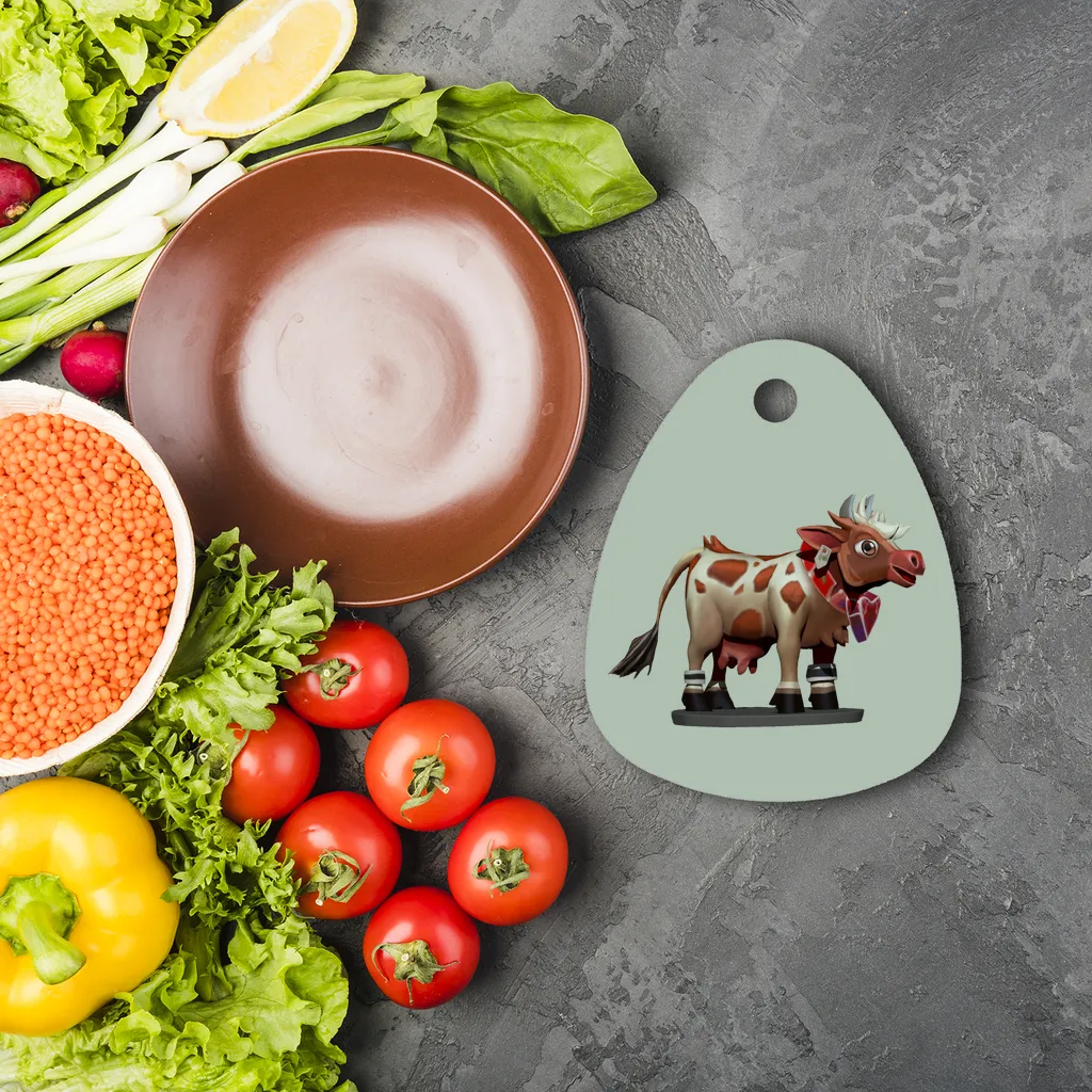 Light Brown Cow Sublimation Glass Cutting Board