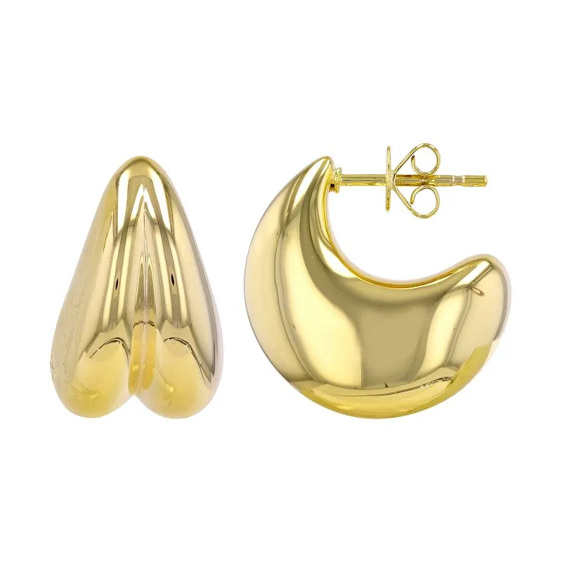 Light Weight Gold Open Cuff Hoop Earrings