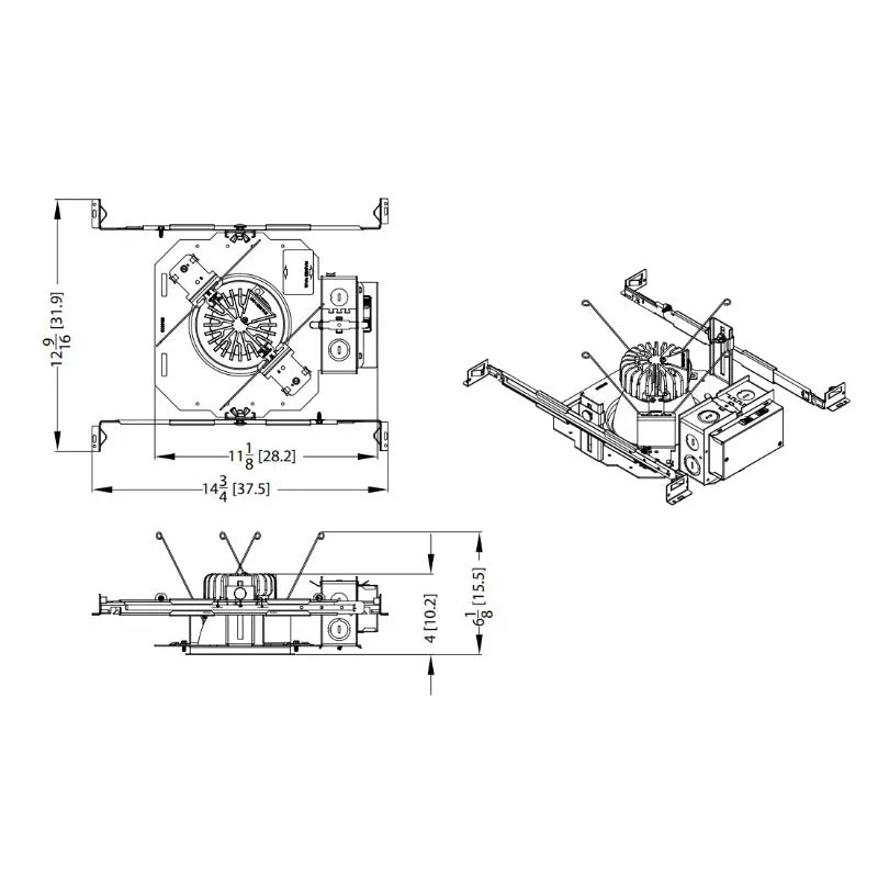 Lithonia LDN4 4" New Construction IC Rated LED Housing, Switchable CCT & Lumens