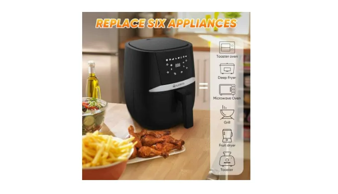 LITIFO 4.5QT Air Fryer with Digital, LED Touch Screen, Single Basket System (NEW) - Ships Quick!