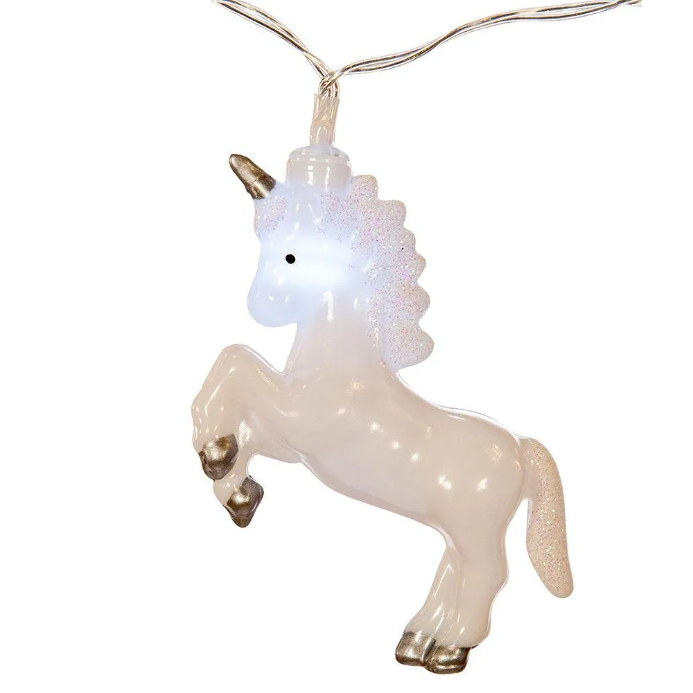 Magical Plastic Unicorn USB String Lights, 10-Lights, Warm White, 80-Inch