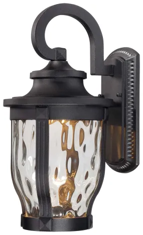 Merrimack 1-Light Outdoor LED Wall Mount in Sand Coal & Clear Hammered Glass