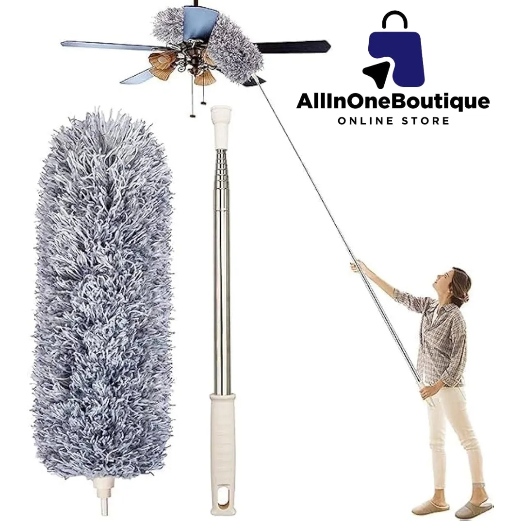 Microfiber Feather Duster Extendable Cobweb Duster with 100 inches Extra Long Pole,