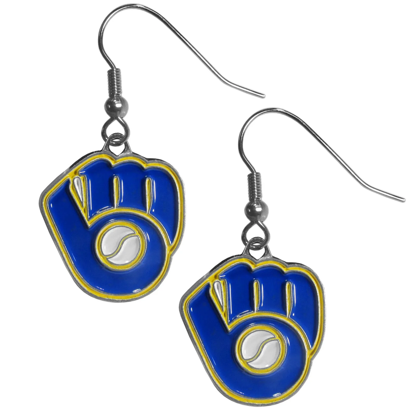 Milwaukee Brewers Chrome Dangle Earrings