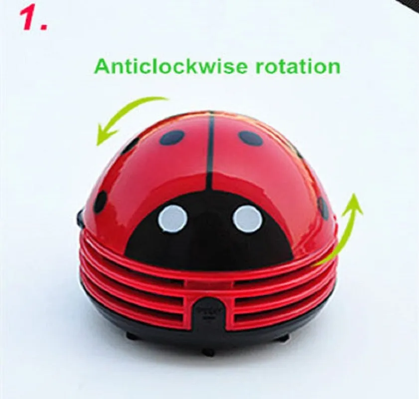 Mini Ladybug Desktop Coffee Table Vacuum Cleaner Dust Collector for Home Office