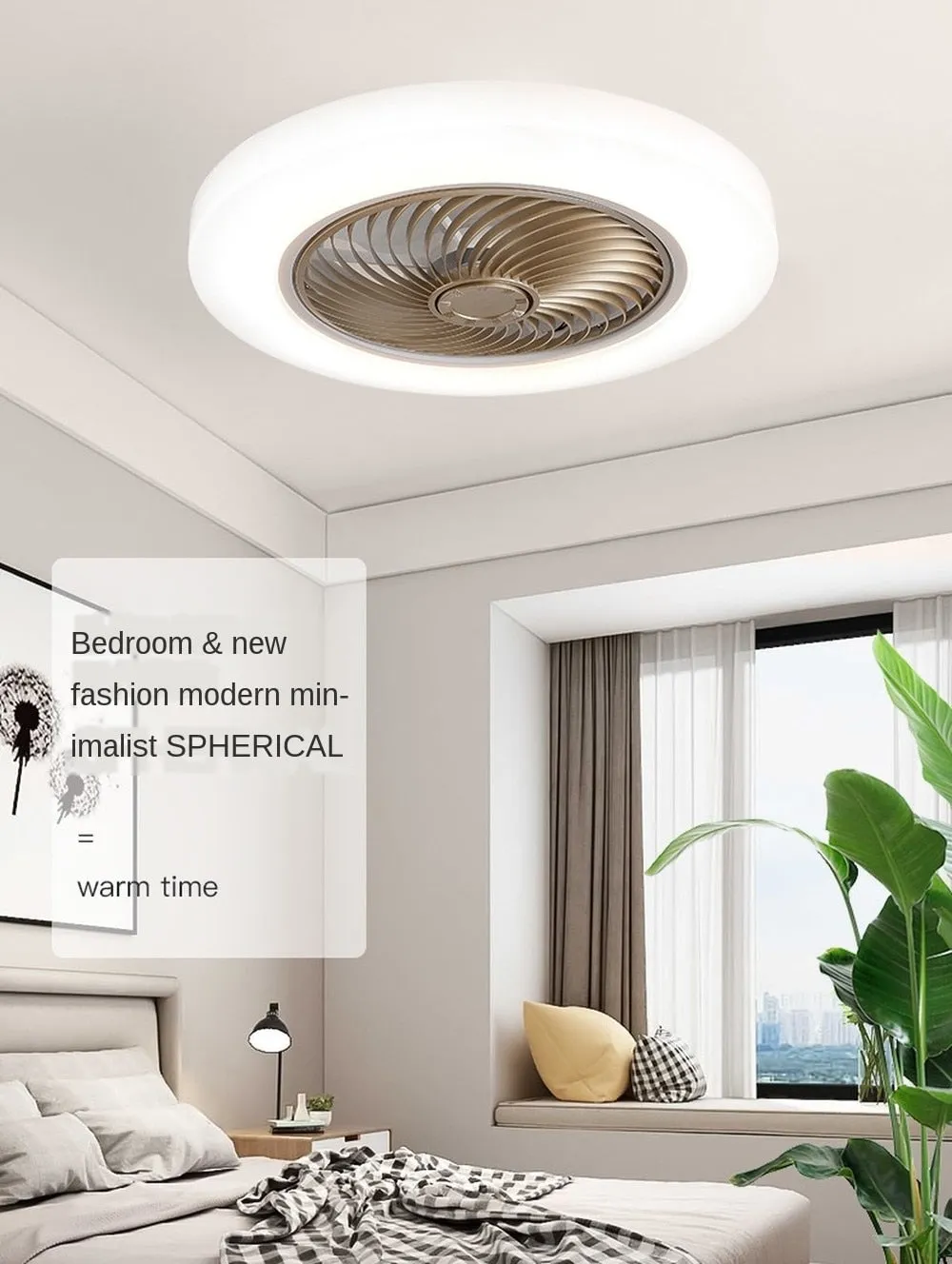 Modern Lux Flush Mounted Silent Retractable Fan Light