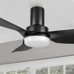 Nefyn Flush Mount Ceiling Fan with Led lihgt and Remote 45 inch