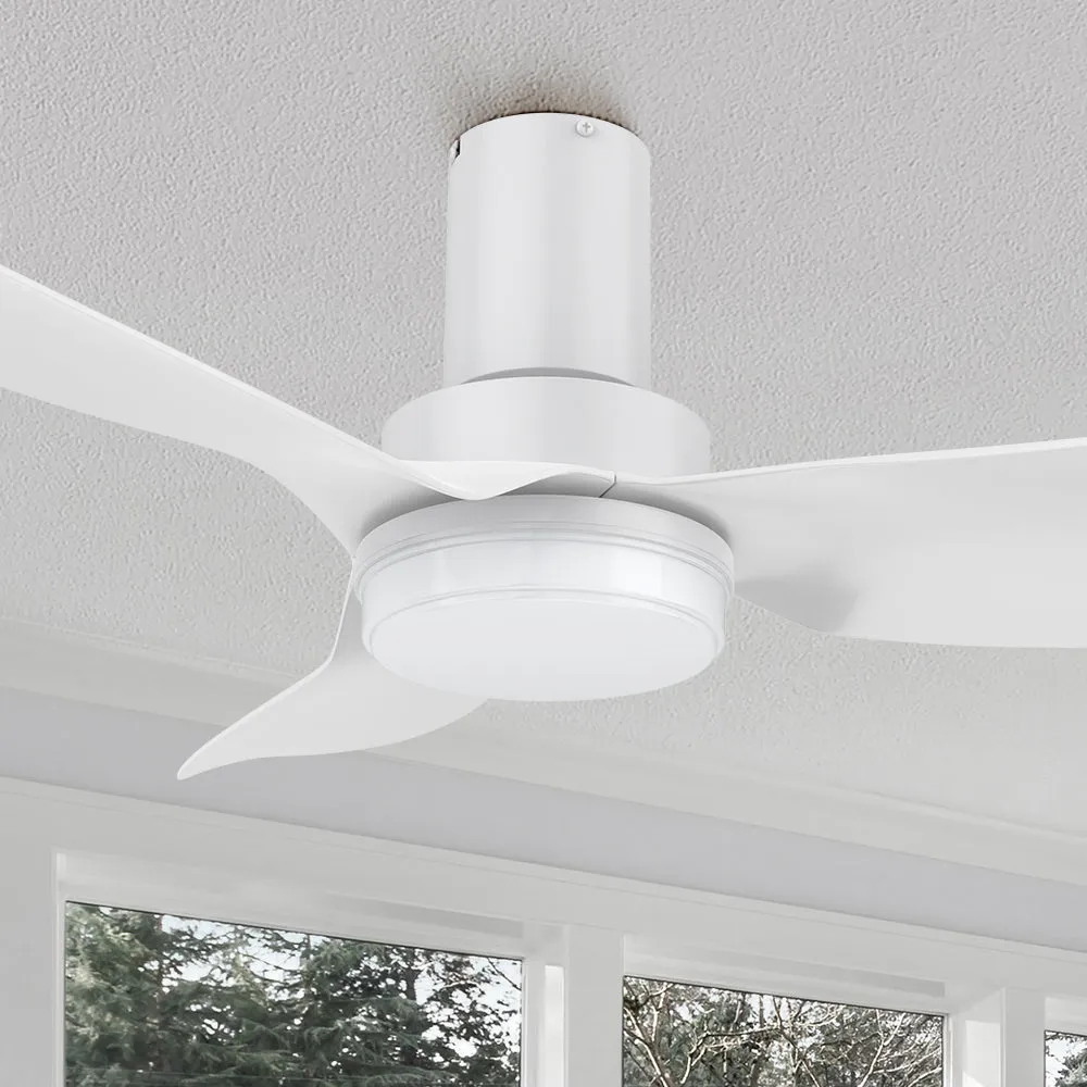 Nefyn Flush Mount Ceiling Fan with Led lihgt and Remote 45 inch