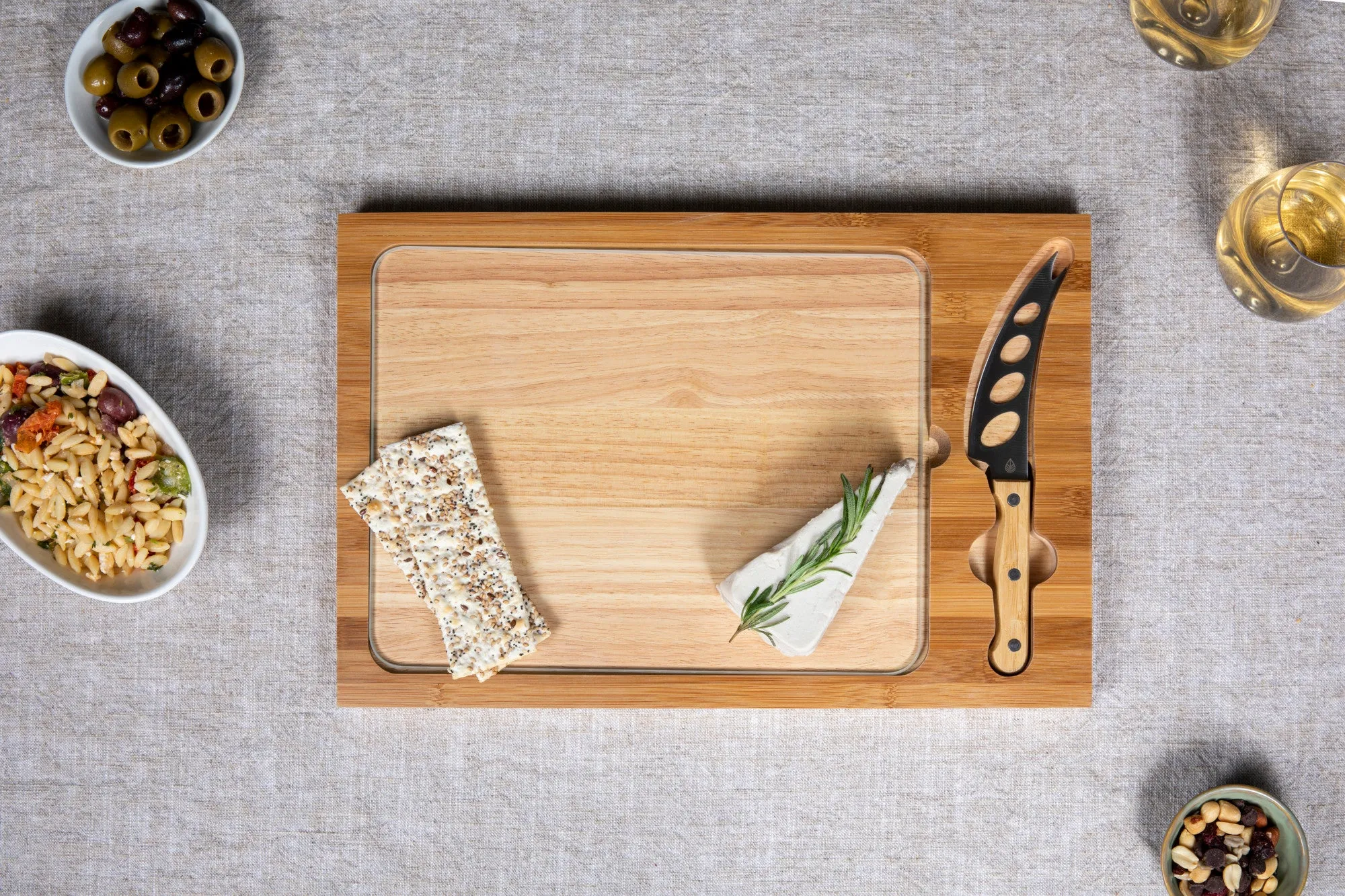 Northwestern Wildcats Football Field - Icon Glass Top Cutting Board & Knife Set