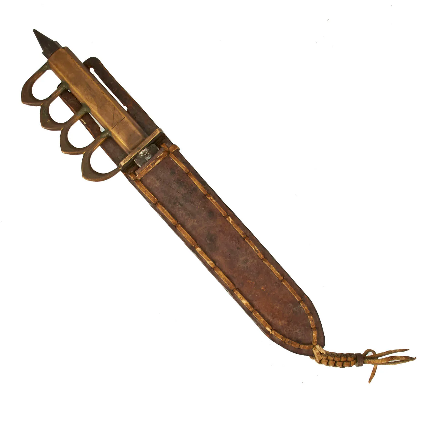 Original U.S. WWII Custom Knuckle Duster Fighting Knife As Seen in Book Signed By Author - Page 306