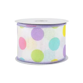 Pastel Polka Dots Wired Ribbon - 2 1/2" x 10 Yards,