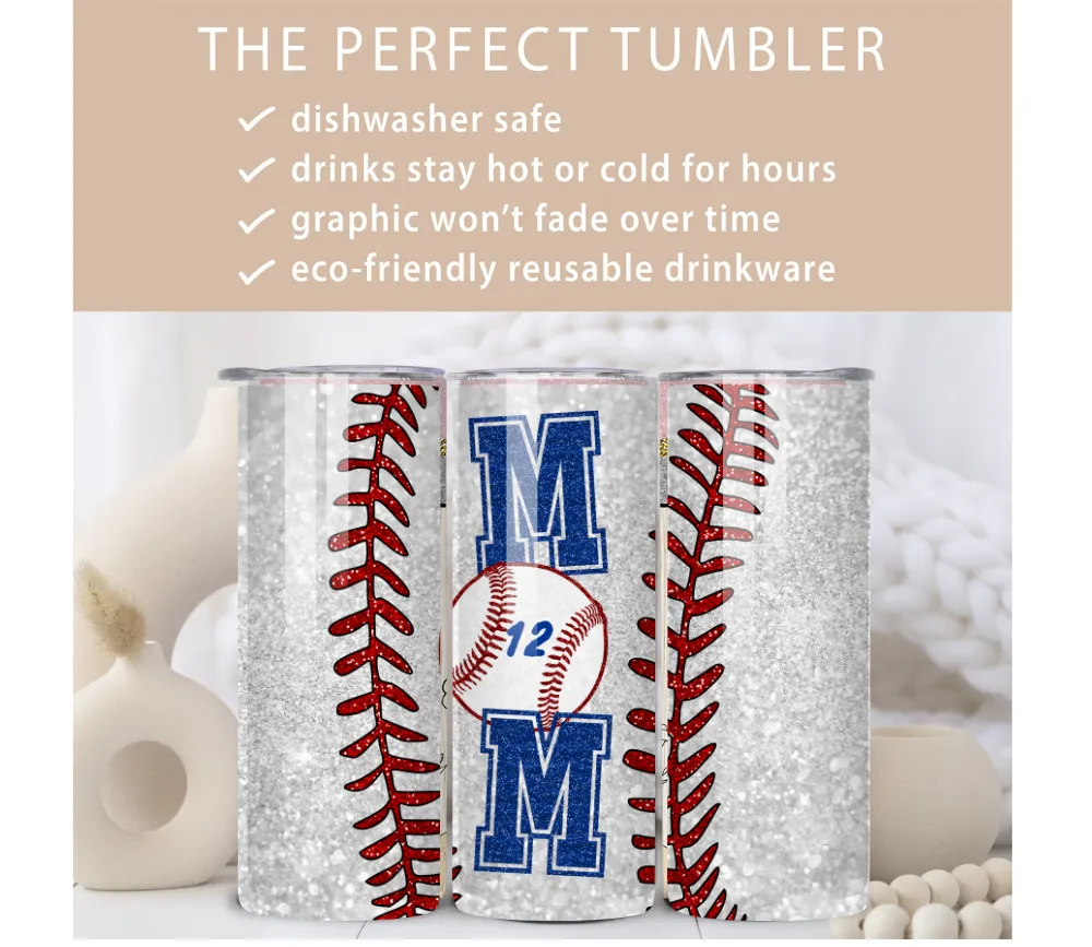 Personalized Baseball Mom Tumbler