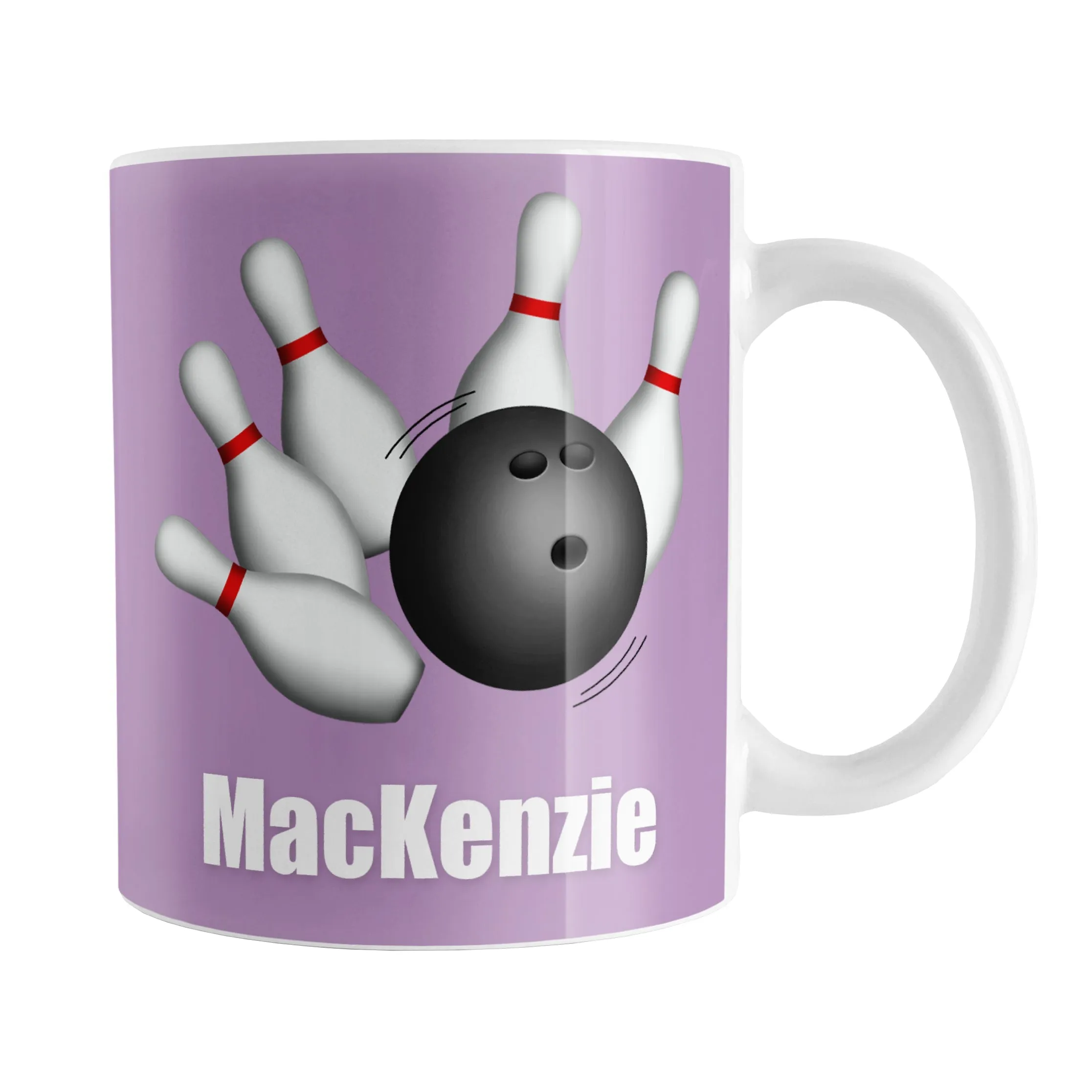 Personalized Bowling Ball and Pins Purple - Bowling Mug