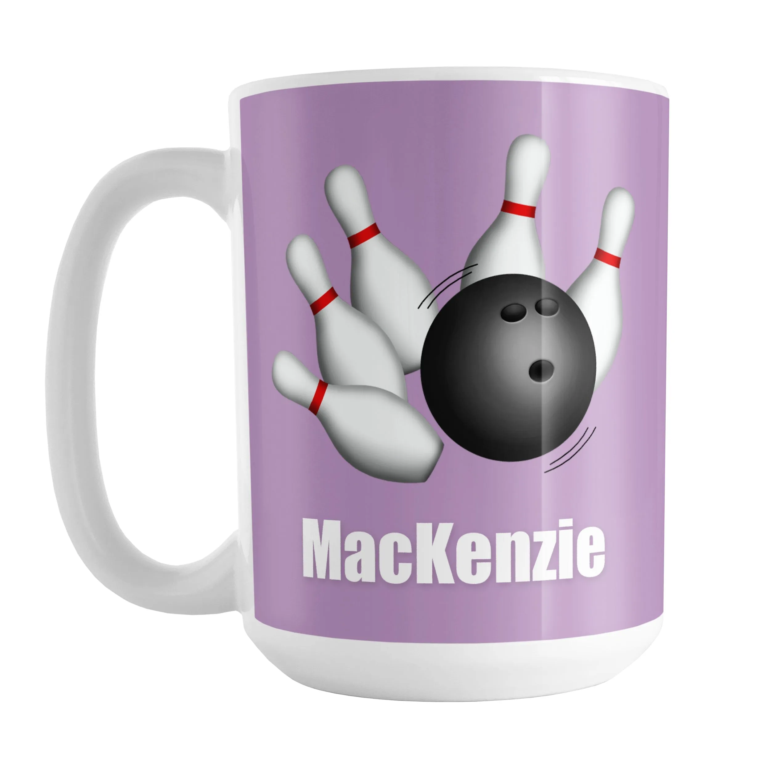 Personalized Bowling Ball and Pins Purple - Bowling Mug