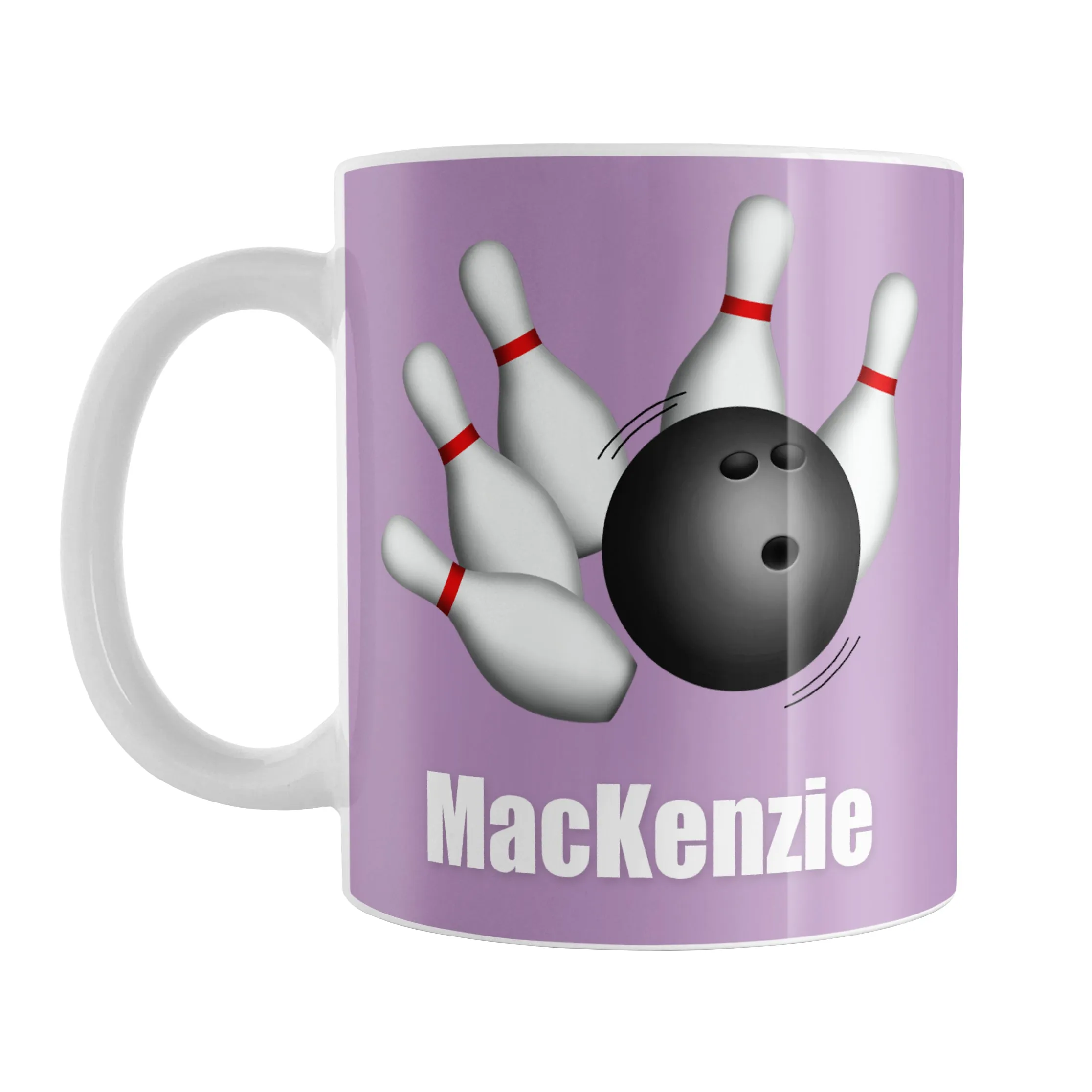 Personalized Bowling Ball and Pins Purple - Bowling Mug