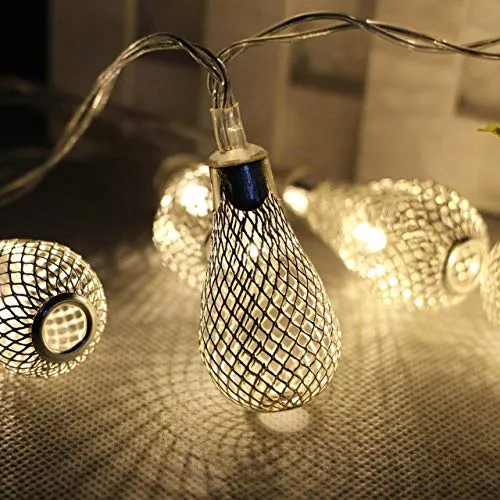 PESCA Decorative String Lights Metal Drop 3 Meter 16 Led Decoration Lights Warm White (Yellow)