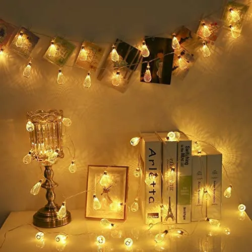 PESCA Decorative String Lights Metal Drop 3 Meter 16 Led Decoration Lights Warm White (Yellow)