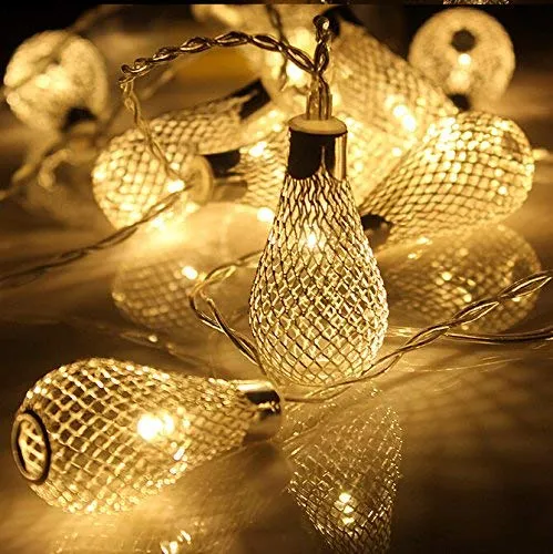 PESCA Decorative String Lights Metal Drop 3 Meter 16 Led Decoration Lights Warm White (Yellow)