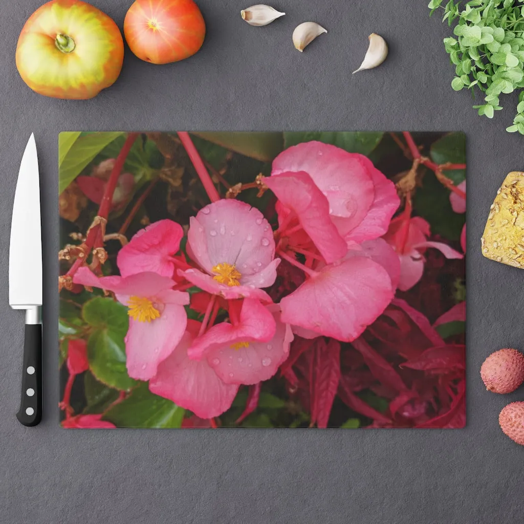 Pink Flowers Cutting Board