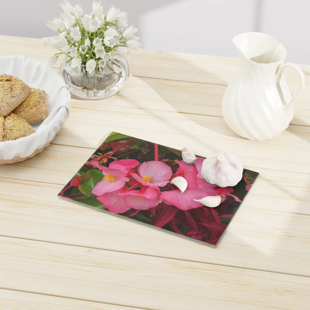 Pink Flowers Cutting Board