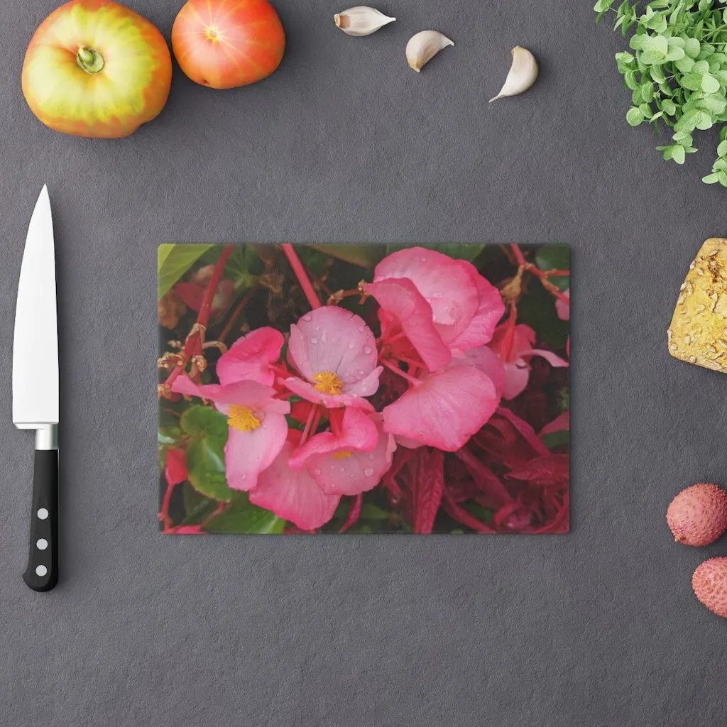 Pink Flowers Cutting Board