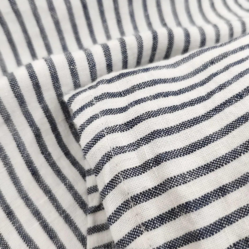 Pinstripe Linen Fitted Sheet