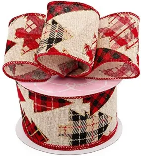 Plaid Christmas Tree Wired Ribbon - 2 1/2" x 10 Yards